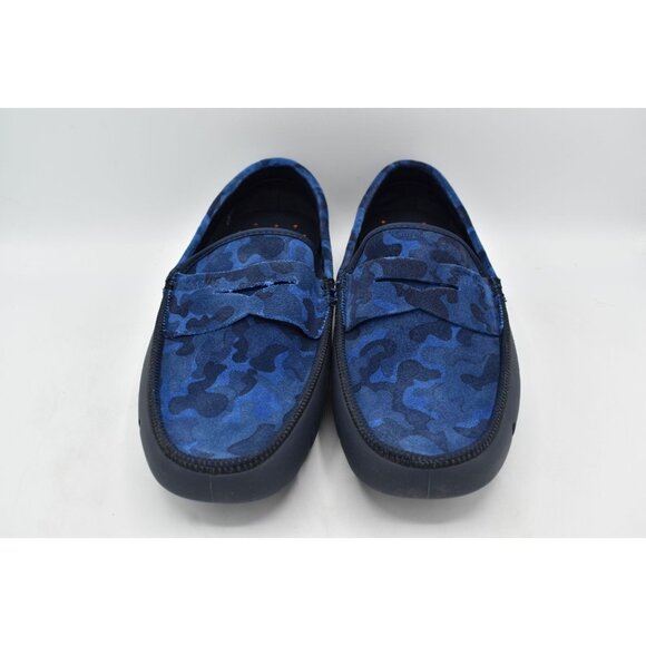 SWIMS Men Size 9 Luxe Penny Loafer Navy Blue Camo Camouflage Driver Shoe Loafers main image 4